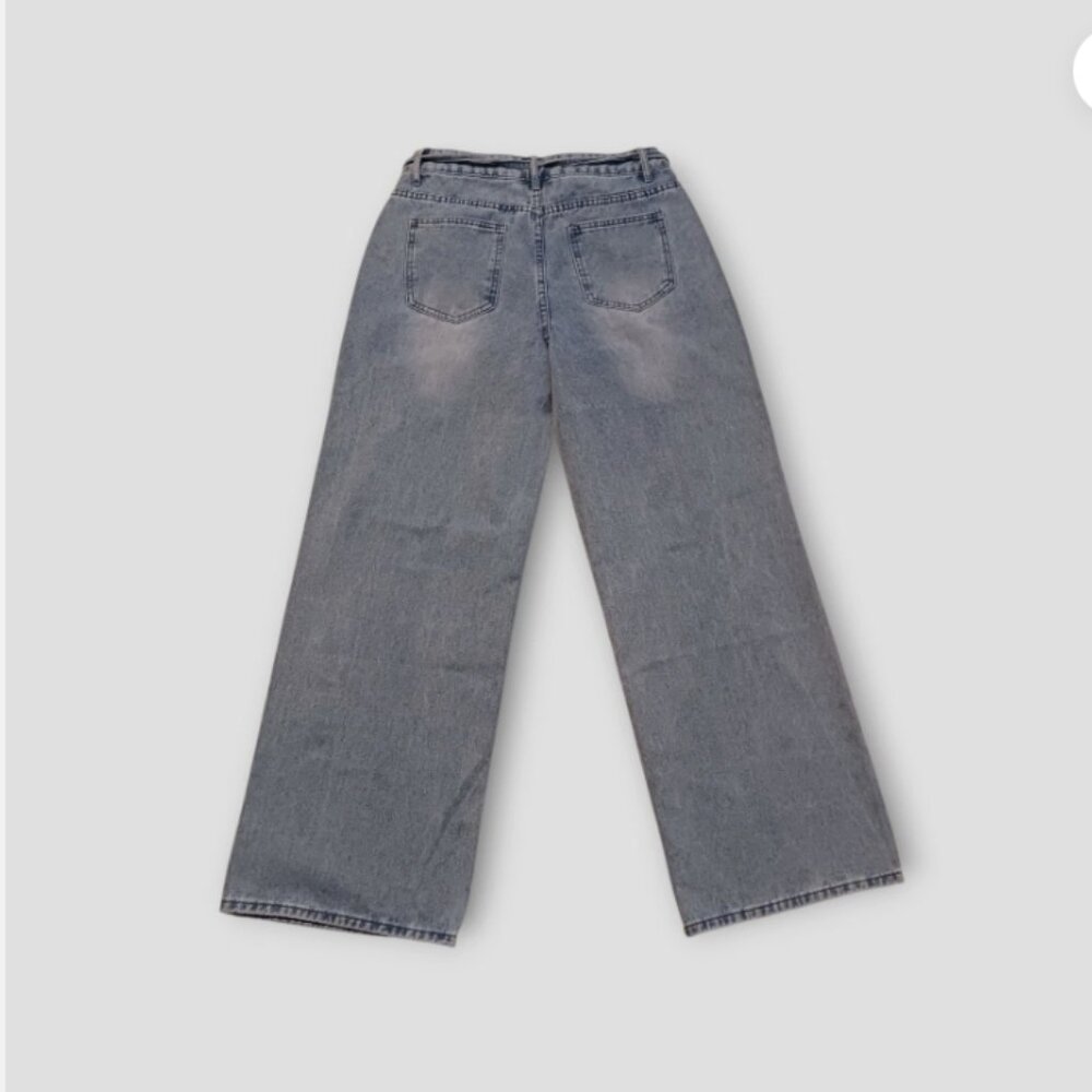J for Justify womens jeans Size M wide leg 30X30 Y2K Blue Light Wash Denim - Picture 2 of 8